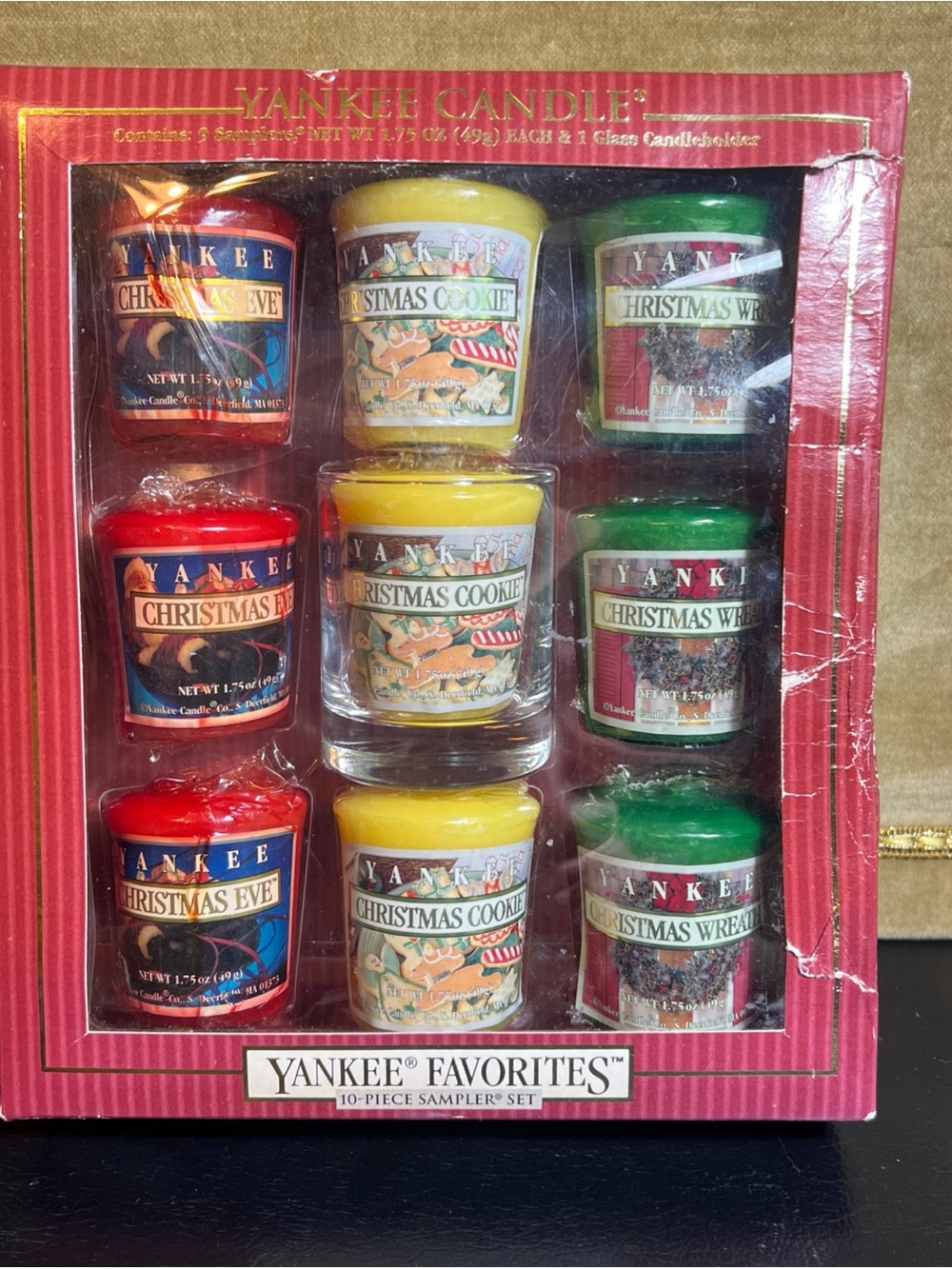 Yankee Candle Votives Christmas Favorites 10 Piece Sampler Set Vtg NOS
